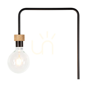 Lampa de podea Muriel, 1xE27, Max. 60 W, stejar uleiat/metal negru/cablu împletit negru, 40 cm small 2