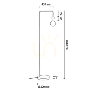 Lampa de podea Muriel, 1xE27, Max. 60 W, stejar uleiat/metal negru/cablu împletit negru, 40 cm small 7