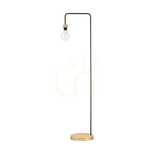 Verifica Lampa de podea Muriel, 1xE27, Max. 60 W, stejar uleiat/metal negru/cablu împletit negru, 40 cm