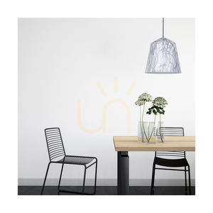 Lampa suspendată Natura, 1xE27, Max. 60 W, metal cromat / cablu din PVC transparent / abajur metalic negru-alb-gri, Ø 33 cm small 3