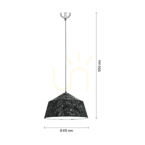 Lampa suspendată Natura, 1xE27, Max. 60 W, metal cromat / cablu din PVC transparent / abajur metalic negru-alb-gri, Ø 41,5 cm small 3