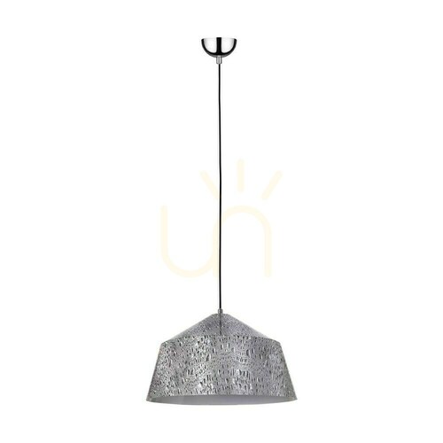 Verifica Lampa suspendată Natura, 1xE27, Max. 60 W, metal cromat / cablu din PVC transparent / abajur metalic negru-alb-gri, Ø 41,5 cm