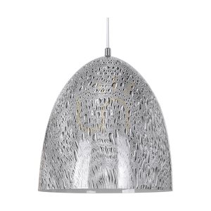 Lampa suspendată Natura, 1xE27, Max. 60 W, metal cromat / cablu din PVC transparent / abajur metalic negru-alb-gri, Ø 30 cm small 1