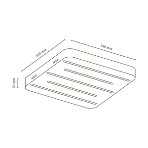 Lampa de tavan Neele, 5 LED-uri, 3000 K, 19,5 W, lemn de fag și nuc, 34 cm small 2