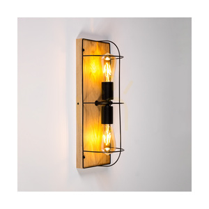 Aplică de perete / Lampă de tavan Netuno, 2xE27 max.. LED de 15 W, stejar uleiat / metal negru, 46 cm small 4