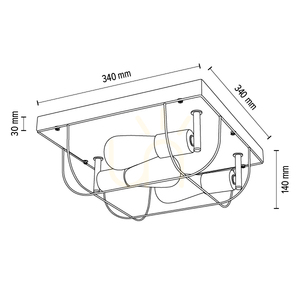 Lampa de tavan Netuno, 3xE27, Max. LED de 15 W, stejar uleiat/metal negru, 34 cm small 4