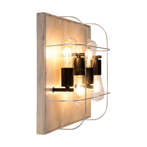 Lampa de tavan Netuno, 4xE27, Max. LED de 15 W, pin vopsit, metal gri/negru, abajur din metal argintiu, 40 cm small 3