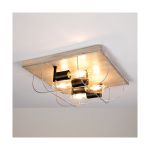 Lampa de tavan Netuno, 4xE27, Max. LED de 15 W, pin vopsit, metal gri/negru, abajur din metal argintiu, 40 cm small 4