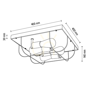 Lampa de tavan Netuno, 4xE27, Max. LED de 15 W, pin vopsit, metal gri/negru, abajur din metal argintiu, 40 cm small 6