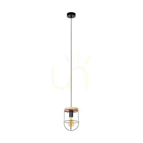 Verifica Lampa suspendată Netuno 1xE27 Max. 60 W, stejar uleiat/metal negru/cablu din PVC negru, Ø 15 cm