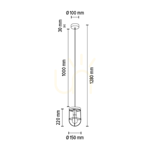 Lampa suspendată Netuno, 1xE27, Max. 60 W, pin vopsit în maro / metal negru / cablu din PVC negru / abajur din metal auriu, Ø 15 cm small 3