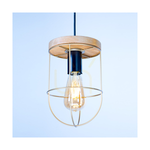 Lampa suspendată Netuno, 3xE27, Max. 60 W, pin vopsit în maro / metal negru / cablu din PVC negru / abajur din metal auriu, 76 cm small 2