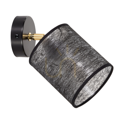 Verifica Aplică de perete Nevoa 1xE27 Max. Lampă metalică negru-auriu de 25 W / Abajur negru de 25 cm