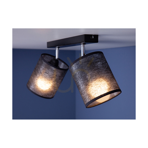 Lampa de tavan Nevoa, 2xE27, Max. 25 W, metal negru-cromat/abat-jour negru, 52 cm small 2