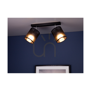 Lampa de tavan Nevoa, 2xE27, Max. 25 W, metal negru-cromat/abat-jour negru, 52 cm small 3