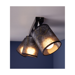 Lampa de tavan Nevoa, 3xE27, Max. 25 W, metal negru-cromat/abat-jour negru, 67 cm small 2
