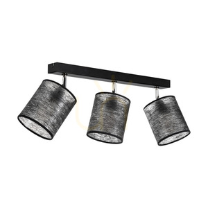 Lampa de tavan Nevoa, 3xE27, Max. 25 W, metal negru-cromat/abat-jour negru, 67 cm small 0
