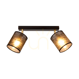 Lampa de tavan Nevoa, 2xE27, Max. 25 W, metal negru-auriu/abat-jour negru, 52 cm small 1