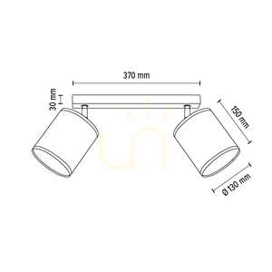 Lampa de tavan Nevoa, 2xE27, Max. 25 W, metal negru-cromat/argintiu, abajur de 52 cm small 4