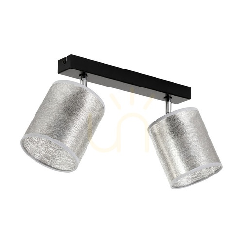Verifica Lampa de tavan Nevoa, 2xE27, Max. 25 W, metal negru-cromat/argintiu, abajur de 52 cm