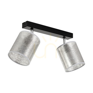 Lampa de tavan Nevoa, 2xE27, Max. 25 W, metal negru-cromat/argintiu, abajur de 52 cm small 0