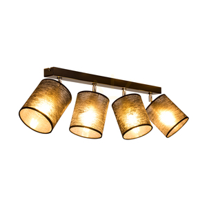Lampa de tavan Nevoa, 4xE27, Max. 25 W, metal negru-cromat/abat-jour negru, 90 cm small 1