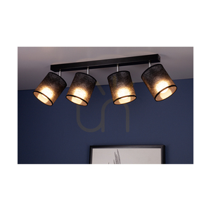 Lampa de tavan Nevoa, 4xE27, Max. 25 W, metal negru-cromat/abat-jour negru, 90 cm small 2