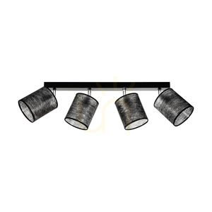Lampa de tavan Nevoa, 4xE27, Max. 25 W, metal negru-cromat/abat-jour negru, 90 cm small 0