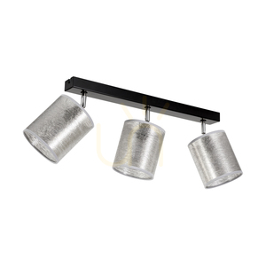 Lampa de tavan Nevoa, 3xE27, Max. 25 W, metal negru-cromat/argintiu, abajur de 67 cm small 2