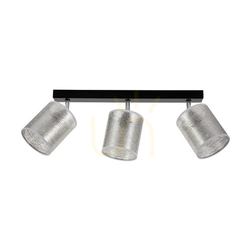 Verifica Lampa de tavan Nevoa, 3xE27, Max. 25 W, metal negru-cromat/argintiu, abajur de 67 cm