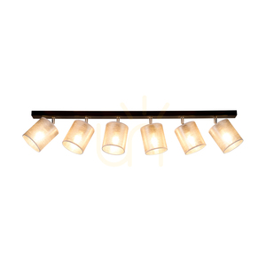 Lampa de tavan Nevoa, 6xE27, Max. 25 W, metal negru-cromat/argintiu, abajur de 127 cm small 1