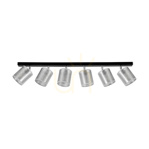 Lampa de tavan Nevoa, 6xE27, Max. 25 W, metal negru-cromat/argintiu, abajur de 127 cm small 0