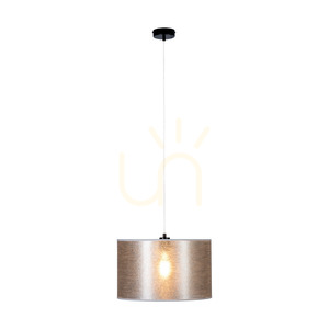 Lampa suspendată Nevoa, 1xE27, Max. 60 W, metal negru/cablu din PVC transparent/abat-jour argintiu, Ø 40 cm small 2