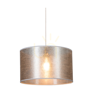 Lampa suspendată Nevoa, 1xE27, Max. 60 W, metal negru/cablu din PVC transparent/abat-jour argintiu, Ø 40 cm small 3