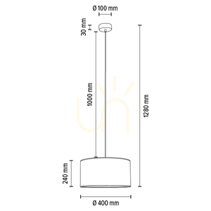 Lampa suspendată Nevoa, 1xE27, Max. 60 W, metal negru/cablu din PVC transparent/abat-jour argintiu, Ø 40 cm small 5
