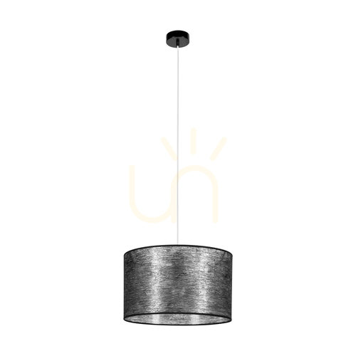 Verifica Lampa suspendată Nevoa, 1xE27, Max. 60 W, metal negru/cablu din PVC transparent/abat-jour negru, Ø 40 cm