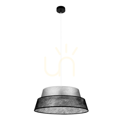 Verifica Lampa suspendată Nevoa, 1xE27, Max. 60 W, metal negru / cablu din PVC transparent / abajur argintiu-negru, Ø 50 cm