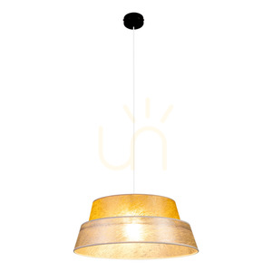 Lampa suspendată Nevoa, 1xE27, Max. 60 W, metal negru / cablu din PVC transparent / abajur argintiu-auriu, Ø 50 cm small 1