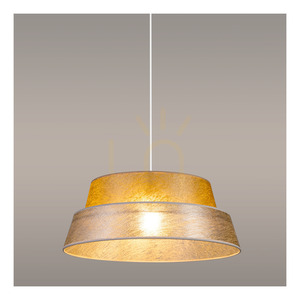 Lampa suspendată Nevoa, 1xE27, Max. 60 W, metal negru / cablu din PVC transparent / abajur argintiu-auriu, Ø 50 cm small 3