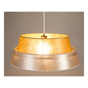 Lampa suspendată Nevoa, 1xE27, Max. 60 W, metal negru / cablu din PVC transparent / abajur argintiu-auriu, Ø 50 cm small 4