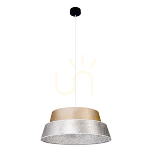 Lampa suspendată Nevoa, 1xE27, Max. 60 W, metal negru / cablu din PVC transparent / abajur argintiu-auriu, Ø 50 cm small 0