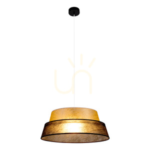 Lampa suspendată Nevoa, 1xE27, Max. 60 W, metal negru / cablu din PVC transparent / abajur negru și auriu, Ø 50 cm small 1
