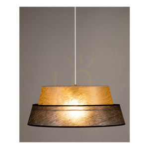 Lampa suspendată Nevoa, 1xE27, Max. 60 W, metal negru / cablu din PVC transparent / abajur negru și auriu, Ø 50 cm small 3
