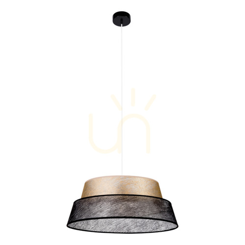 Verifica Lampa suspendată Nevoa, 1xE27, Max. 60 W, metal negru / cablu din PVC transparent / abajur negru și auriu, Ø 50 cm