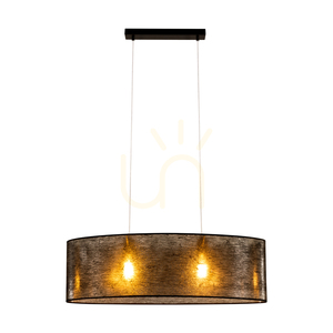 Lampa suspendată Nevoa 2xE27 Max. 40 W, metal negru / cablu din PVC transparent / abajur negru, 80 cm small 1