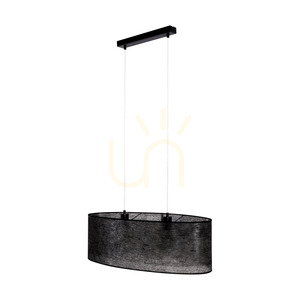 Lampa suspendată Nevoa 2xE27 Max. 40 W, metal negru / cablu din PVC transparent / abajur negru, 80 cm small 2