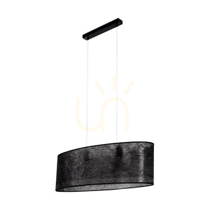Lampa suspendată Nevoa 2xE27 Max. 40 W, metal negru / cablu din PVC transparent / abajur negru, 80 cm small 4