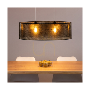 Lampa suspendată Nevoa 2xE27 Max. 40 W, metal negru / cablu din PVC transparent / abajur negru, 80 cm small 6