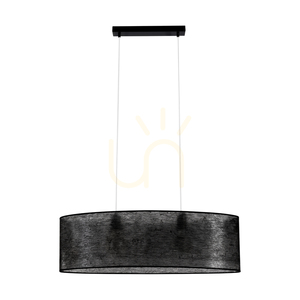 Lampa suspendată Nevoa 2xE27 Max. 40 W, metal negru / cablu din PVC transparent / abajur negru, 80 cm small 0