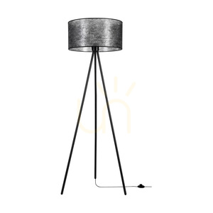 Lampa de podea Nevoa 1xE27 Max. 40 W, metal negru / cablu din PVC negru / abajur negru, Ø 50 cm small 0